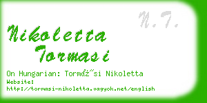 nikoletta tormasi business card